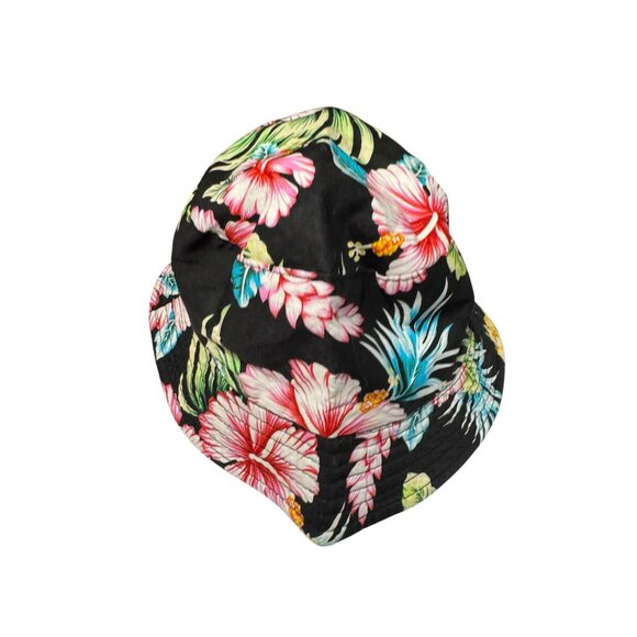 Reversible Black Floral & Solid Bucket Hat For Unisex Lightweight - Picture 11 of 14